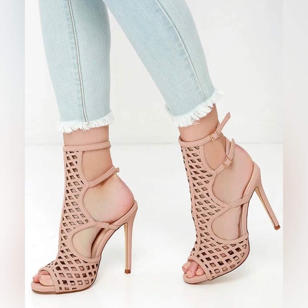 Nude Caged Heels Size 10